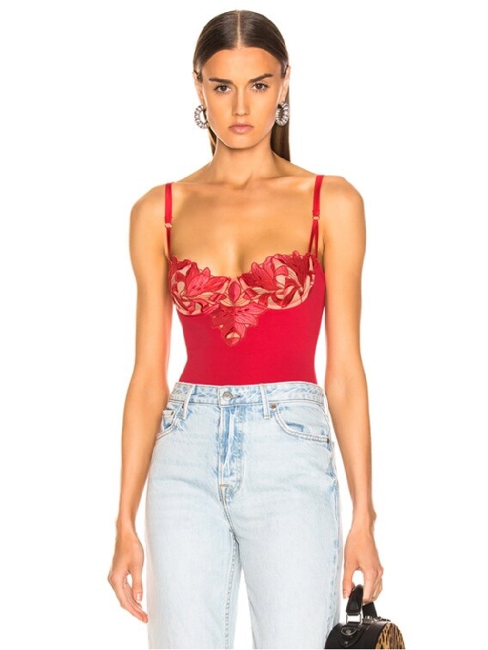 Fleur Du Mal Red Lace Bodysuit